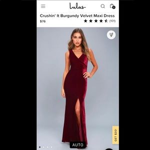 Crushin' It Burgundy Velvet Maxi Dress